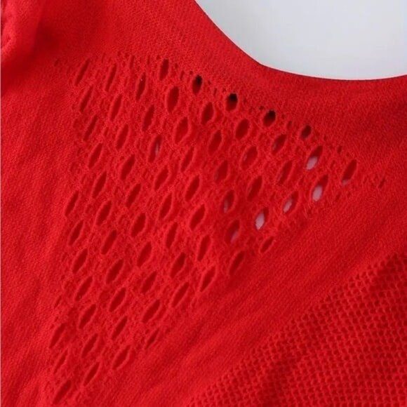 Red & Black One-Piece Fishnet Teddy Bodysuit - Picture 5 of 6